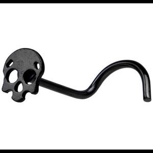 Black Skull Nose Ring